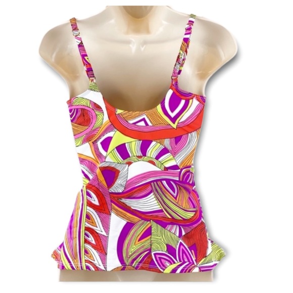 LAUREN Ralph Lauren Side Ruched Tankini Top - Picture 2 of 6